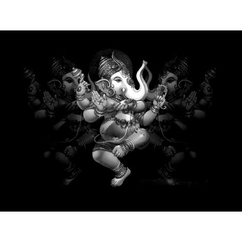 Black and white picture of Lord Ganesha